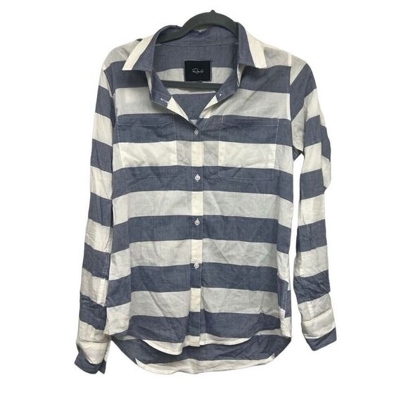 Rails white and blue striped long sleeve button down size XS - Picture 1 of 3
